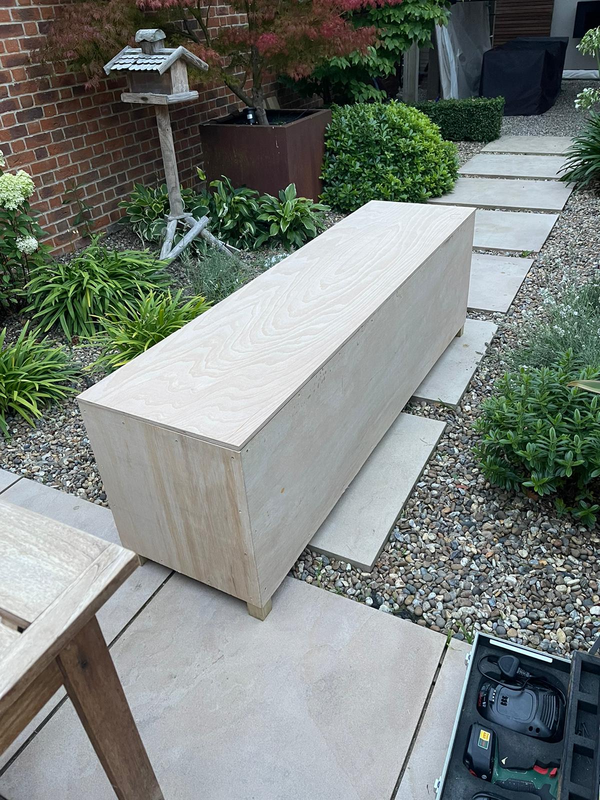 Box clad in marine ply